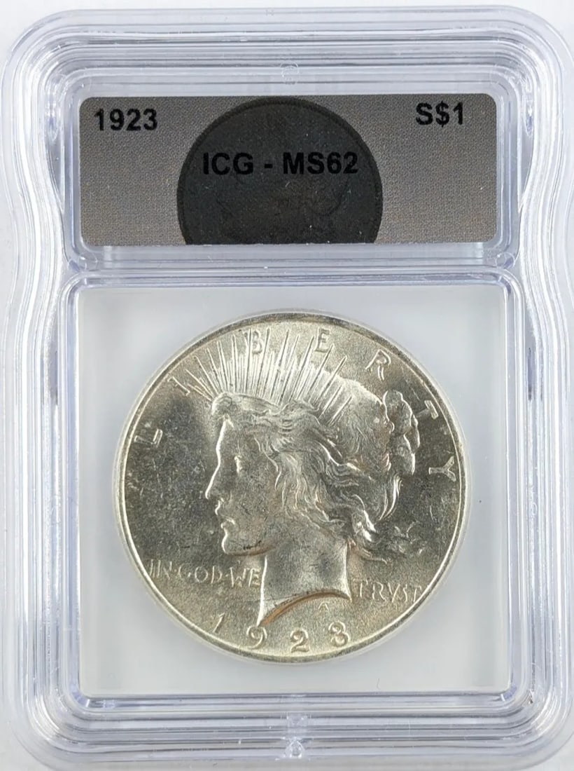 ICG 1923 MS 62 Silver Peace Dollar: _
