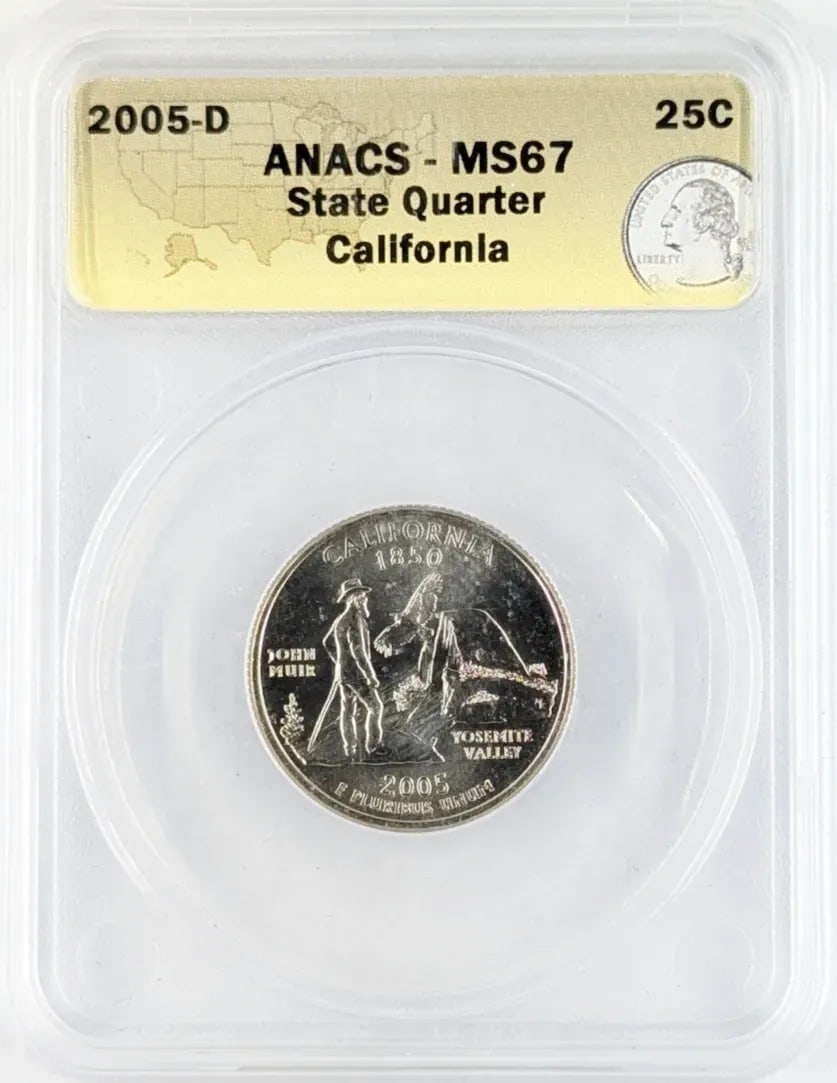 ANACS 2005-D MS67 State Washington Quarter- CA: _
