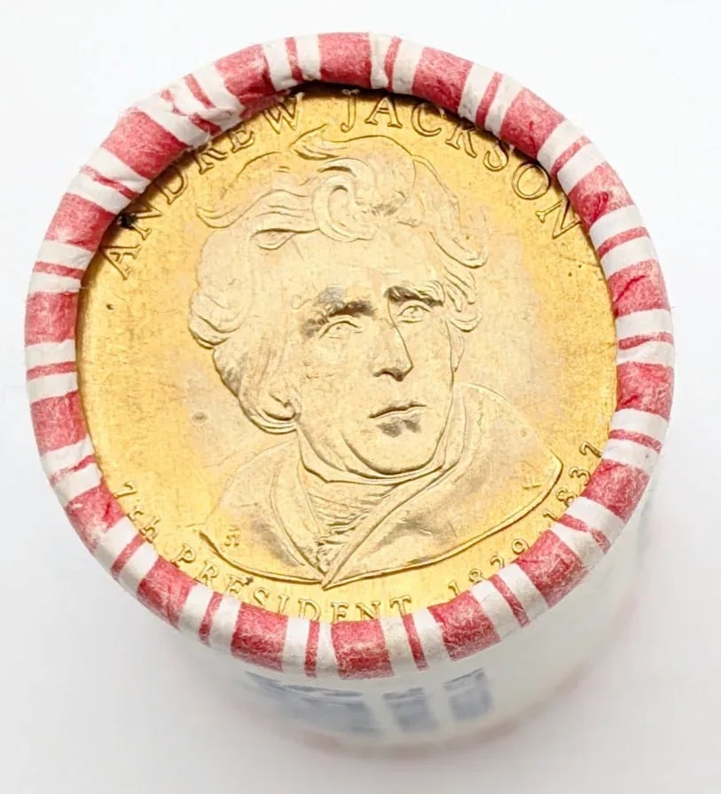 Roll of 25- Uncirculated Andrew Jackson Dollar Coins - 2