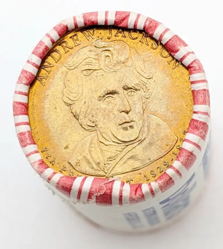 Roll of 25- Uncirculated Andrew Jackson Dollar Coins - 3