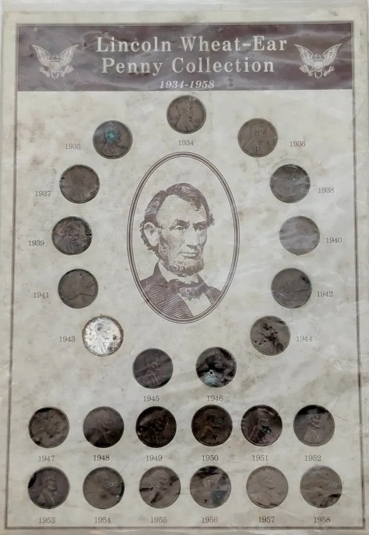 Lincoln Wheat- Ear Penny Collection- 1934-1958: _