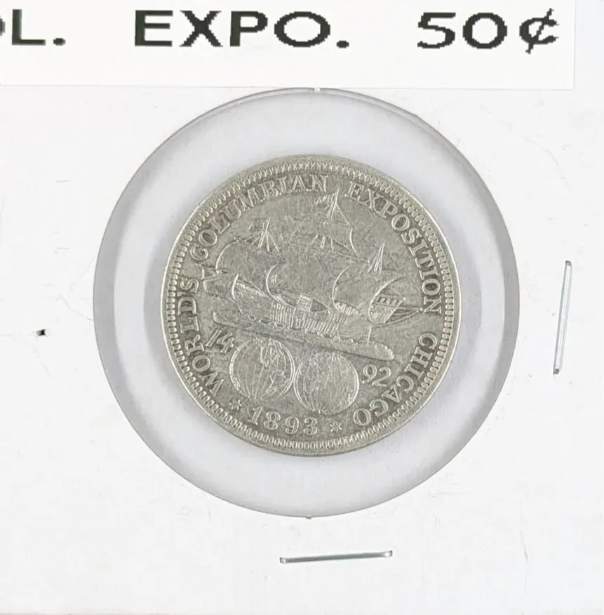 1893 Uncirculated Silver Columbian Half Dollar - 2