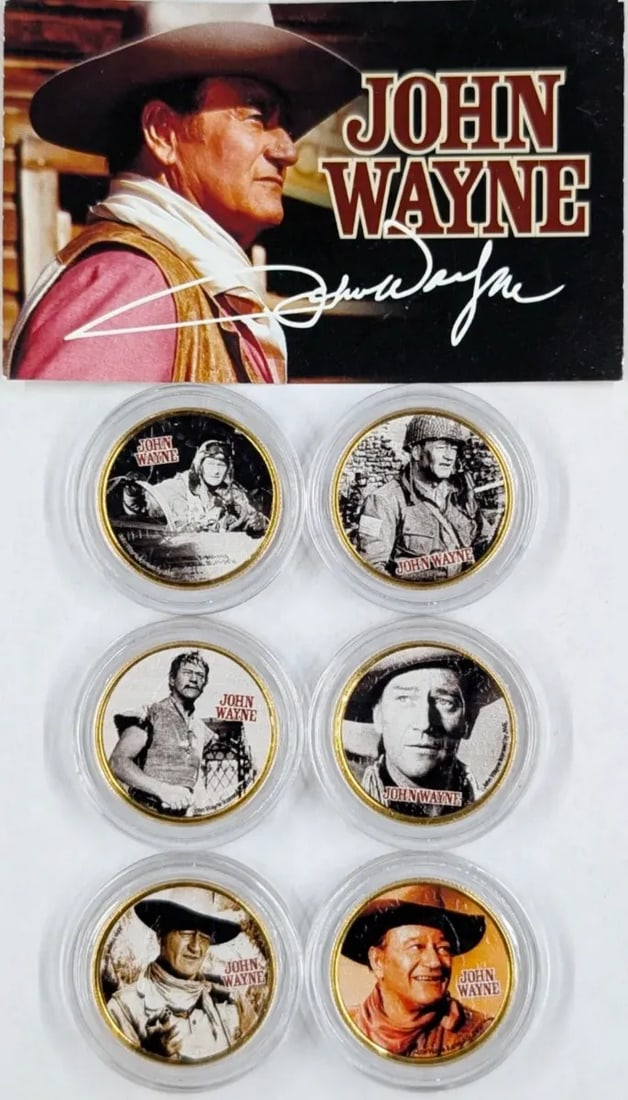 Lot of 6 John Wayne Commemorative Coin Set: _