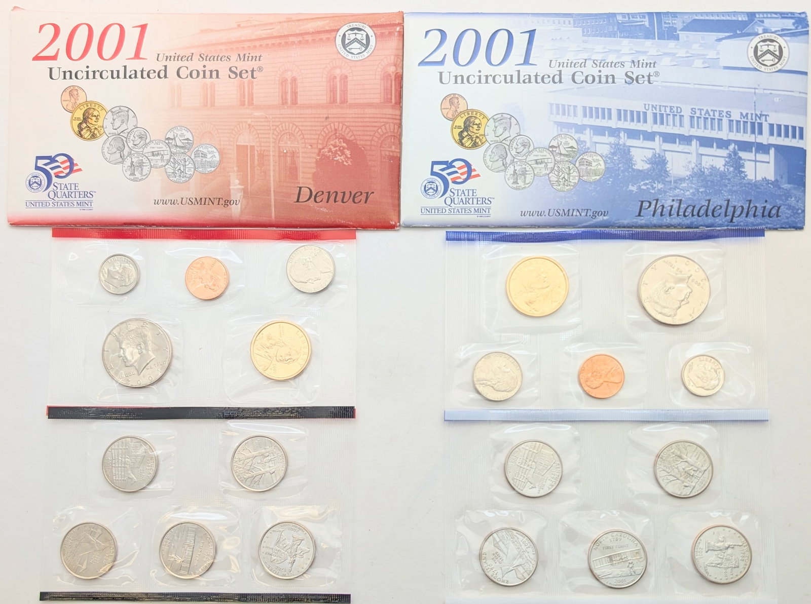 2001 P&D US Mint Uncirculated Coin Set: _