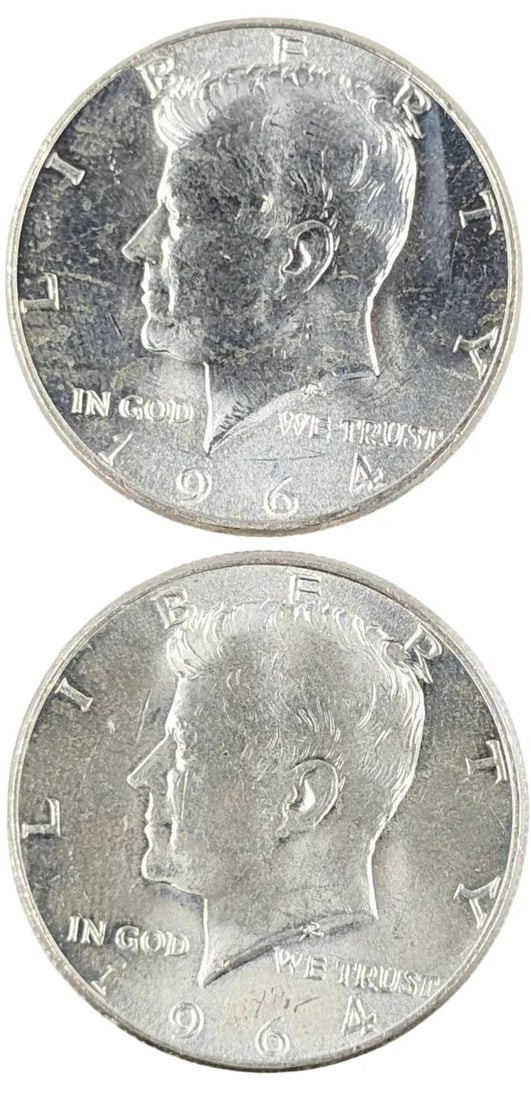 Lot of 2 1964 Uncirculated Half Dollars (1 of 2)