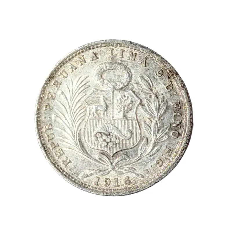 1916 Silver Peruvian Sol - 2