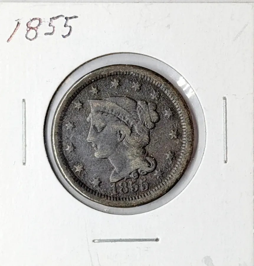 1855 Large Cent: _