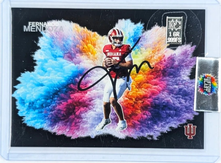 Fernando Mendoza Color Blast Trading Card w/ 1 Grain .999 Fine Silver: _