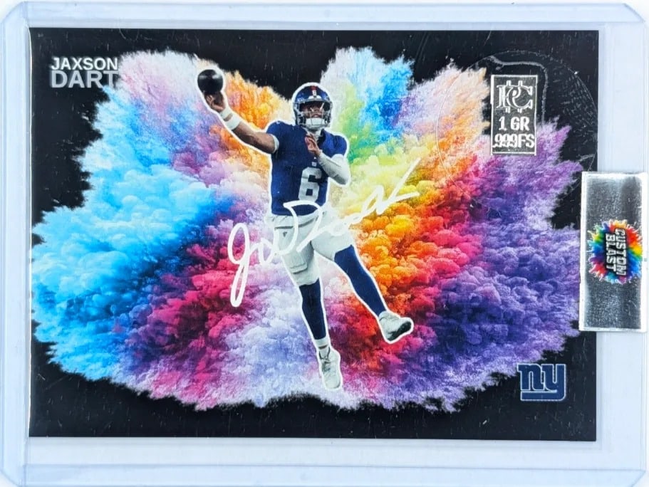 Jaxson Dart Color Blast Trading Card w/ 1 Grain .999 Fine Silver: _