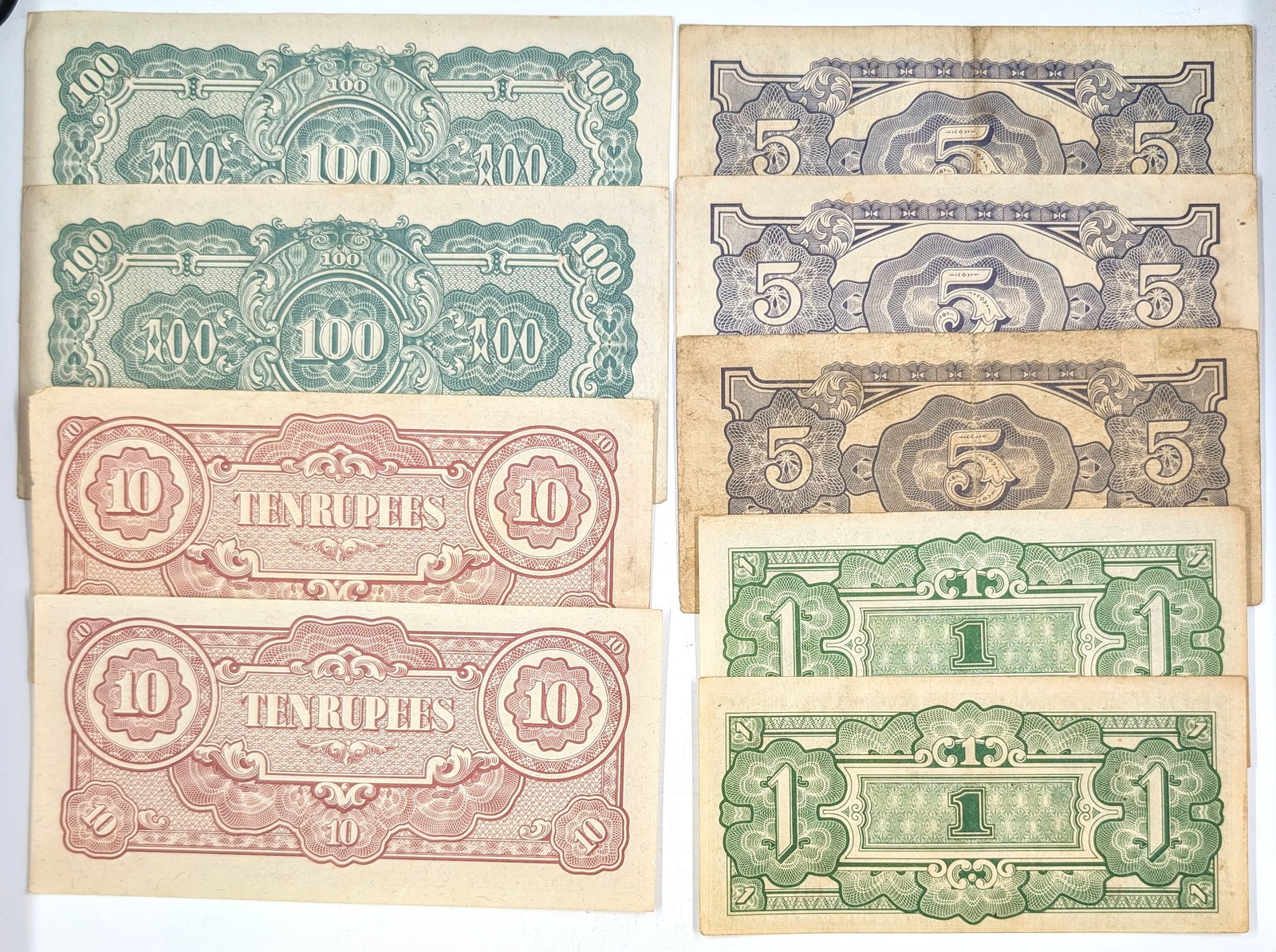 Lot of 9 World War II Japanese Invasion Money - 2
