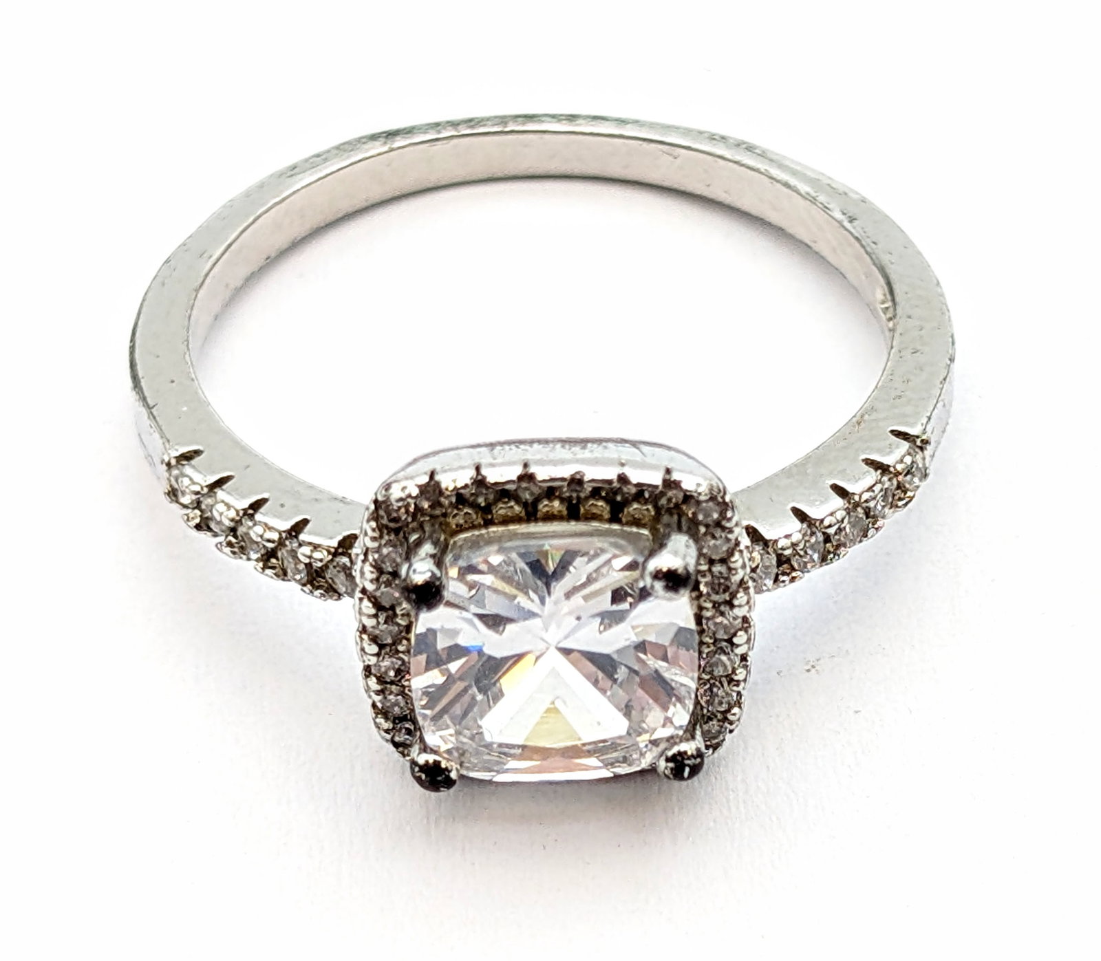 Classic Sterling Silver Halo Ring - 3