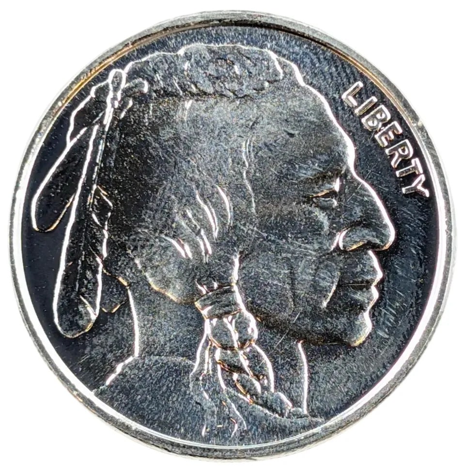 1 Ounce Fine .999 Silver Round-Buffalo: _