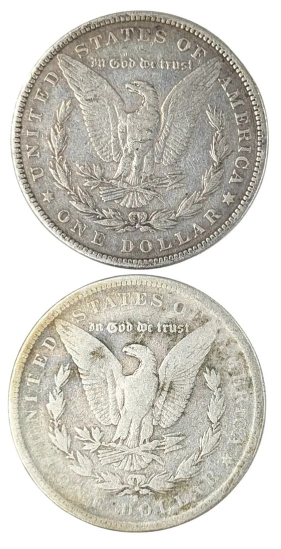 Lot of 2 Morgan Silver Dollars - 1882 P/S - 2