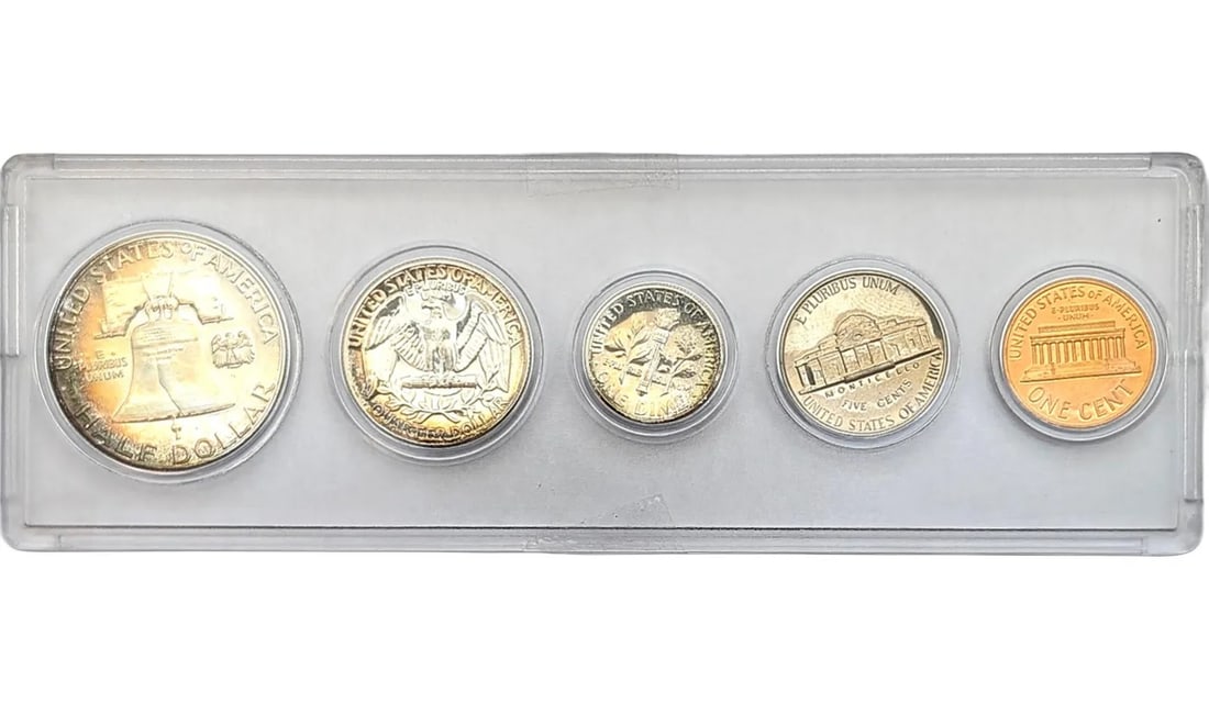 1962 US Mint Silver PROOF Set w/ Silver Half, Quarter, & Dime- Beautifully Toned - 2