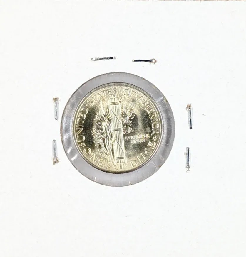 FEATURE - 1945-D Uncirculated Silver Mercury Dime- Full Lines! - 2