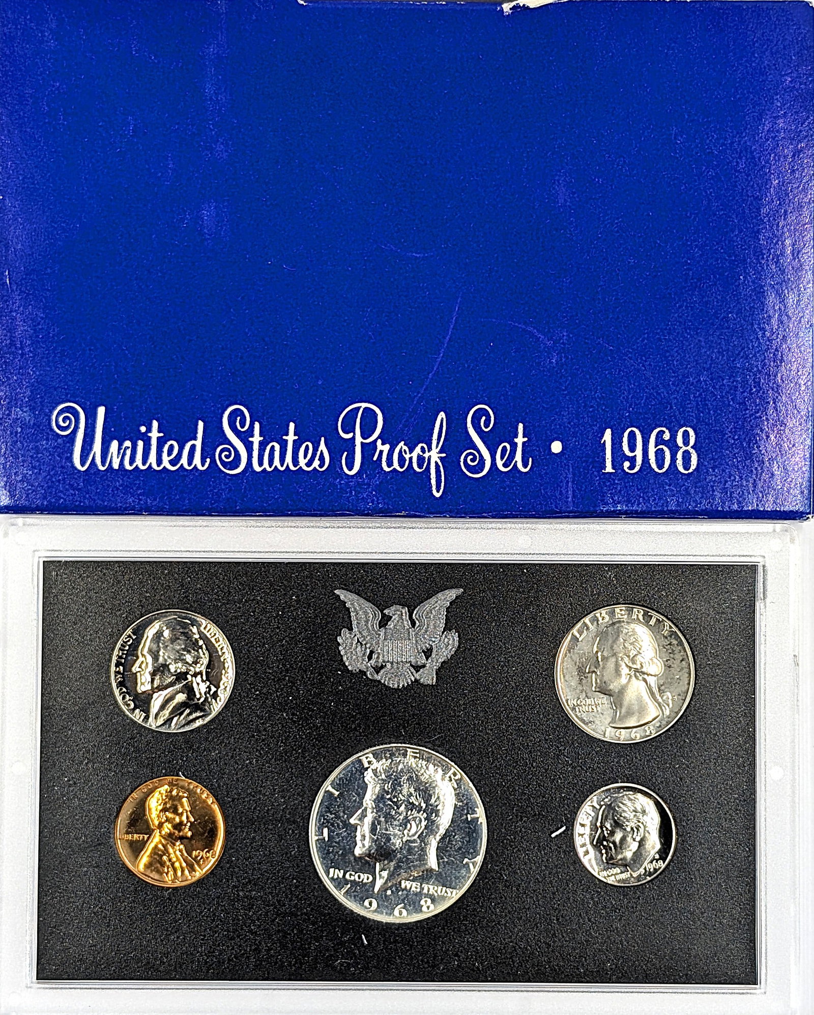 1968 US Proof Set w/ Silver JFK Half: _