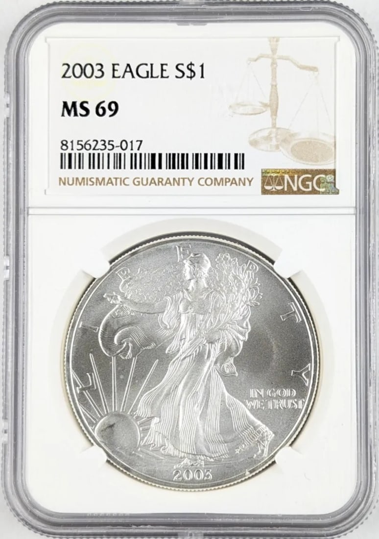 NGC 2003 MS69 American Silver Eagle: _