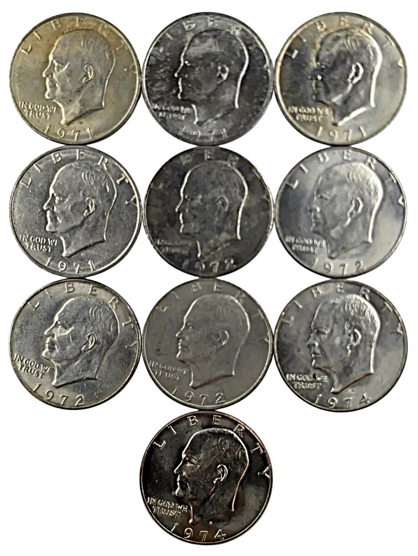 Lot of 10 Eisenhower "Ike" Dollars- Most Uncirculated (1 of 2)