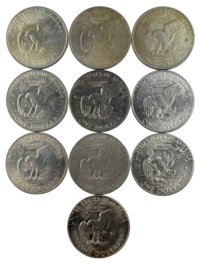Lot of 10 Eisenhower "Ike" Dollars- Most Uncirculated - 2