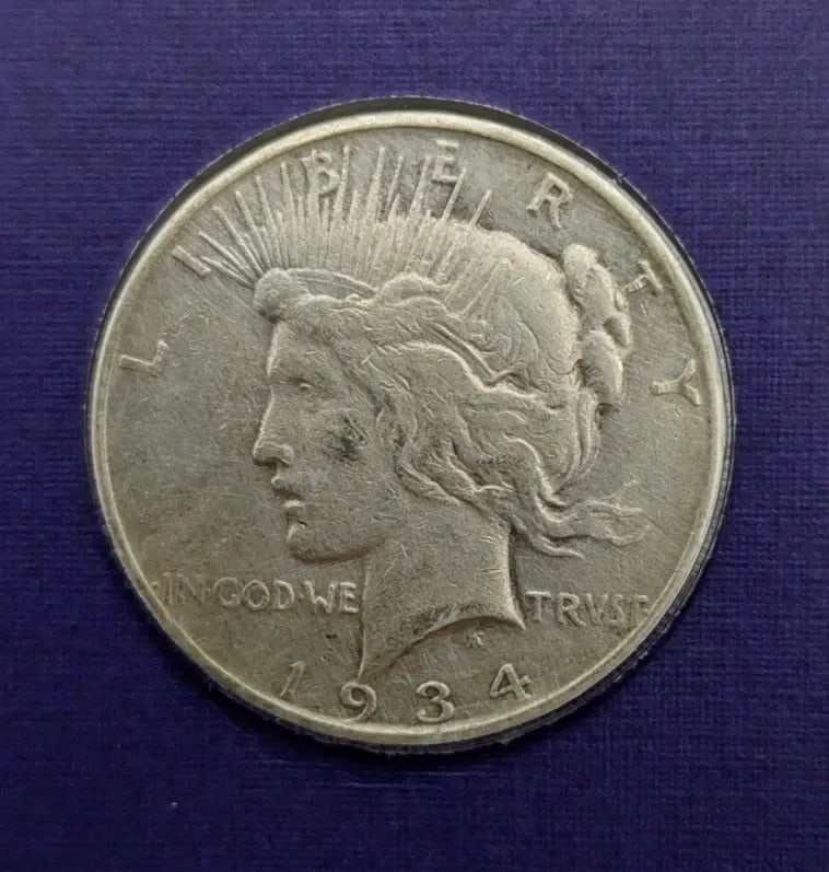 1934-S Silver Peace Dollar and Stamp Collection- KEY Date - 2
