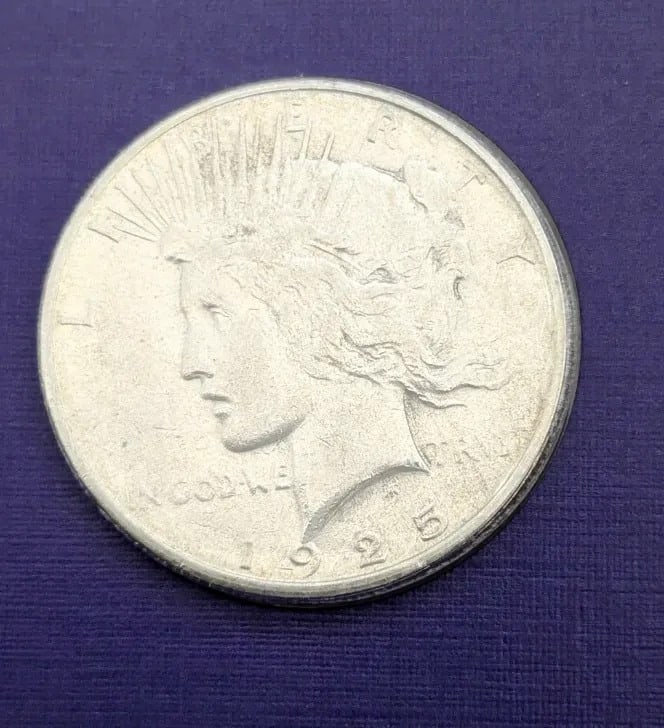 1925-S Silver Peace Dollar and Stamp Collection - 2