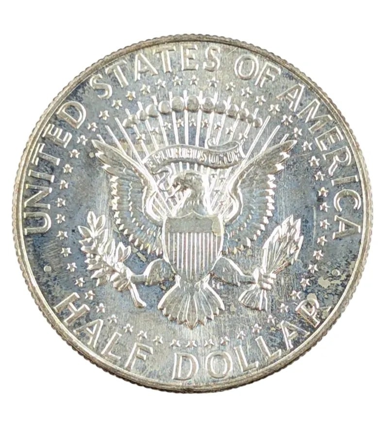 1968-D Uncirculated Silver John F Kennedy Half Dollar (40%)-Toned - 2
