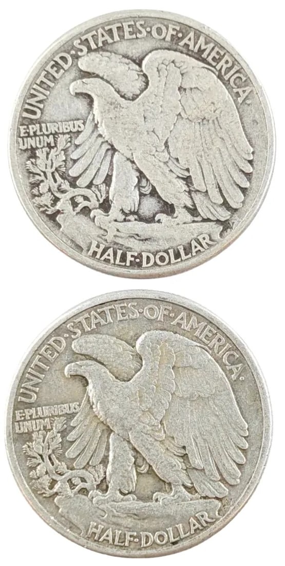 Lot of 2 Silver Walking Liberty Half Dollars - 1941(2) - 2