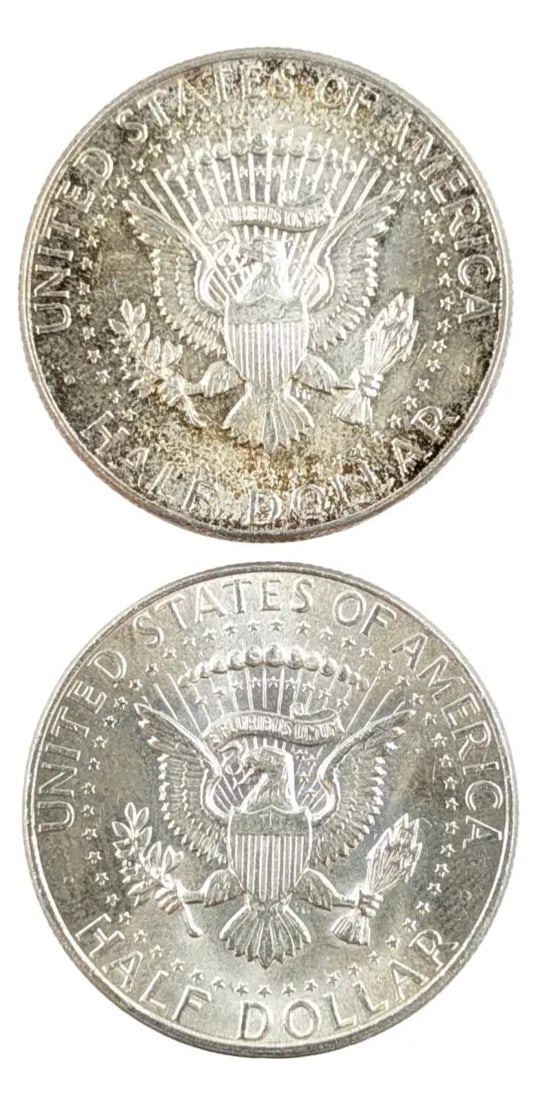 Lot of 2 1964 John F Kennedy Half Dollars - 2