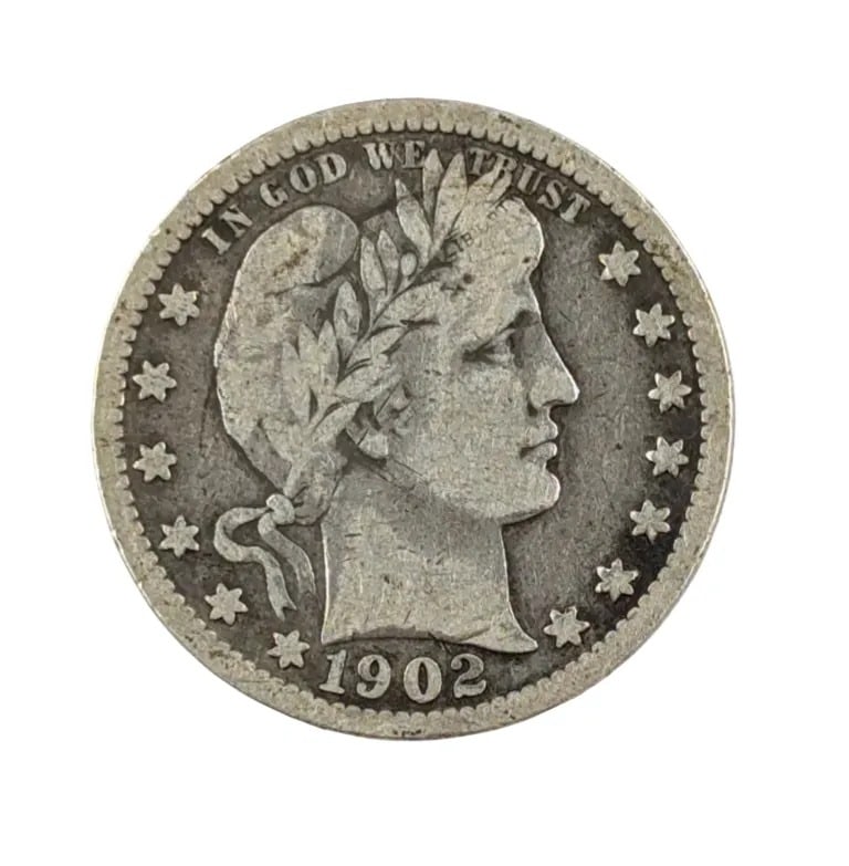 1902 Silver Barber Quarter: _