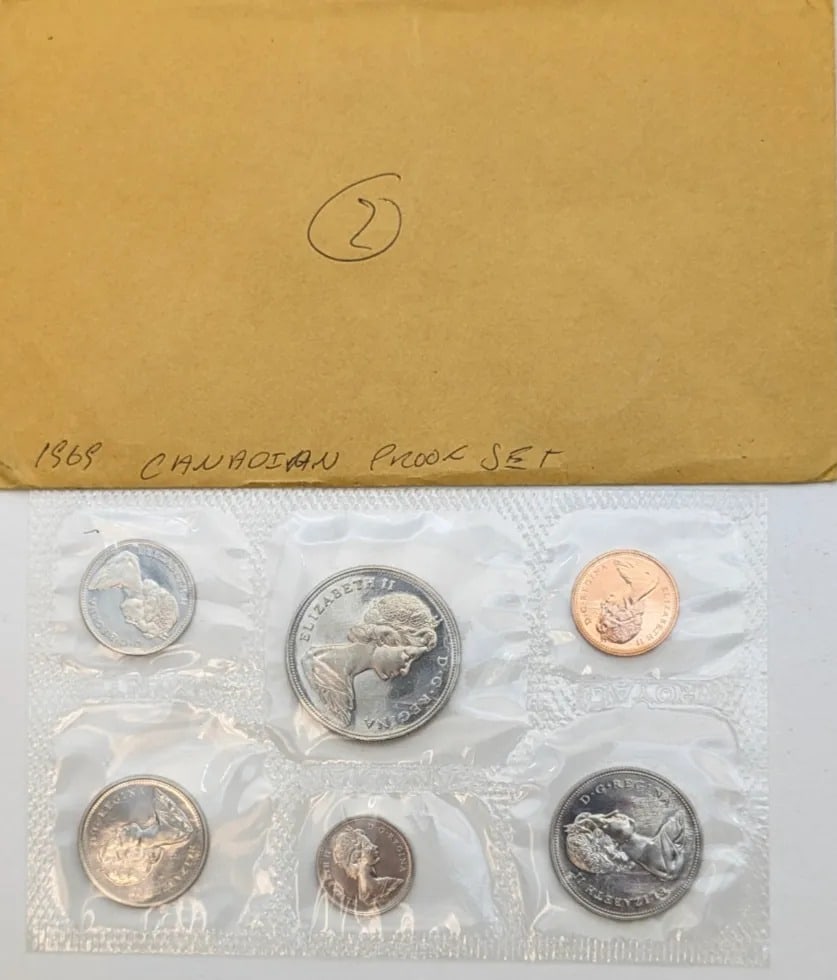 1969 Canadian Proof Set w/ Silver Dollar Coin - 2