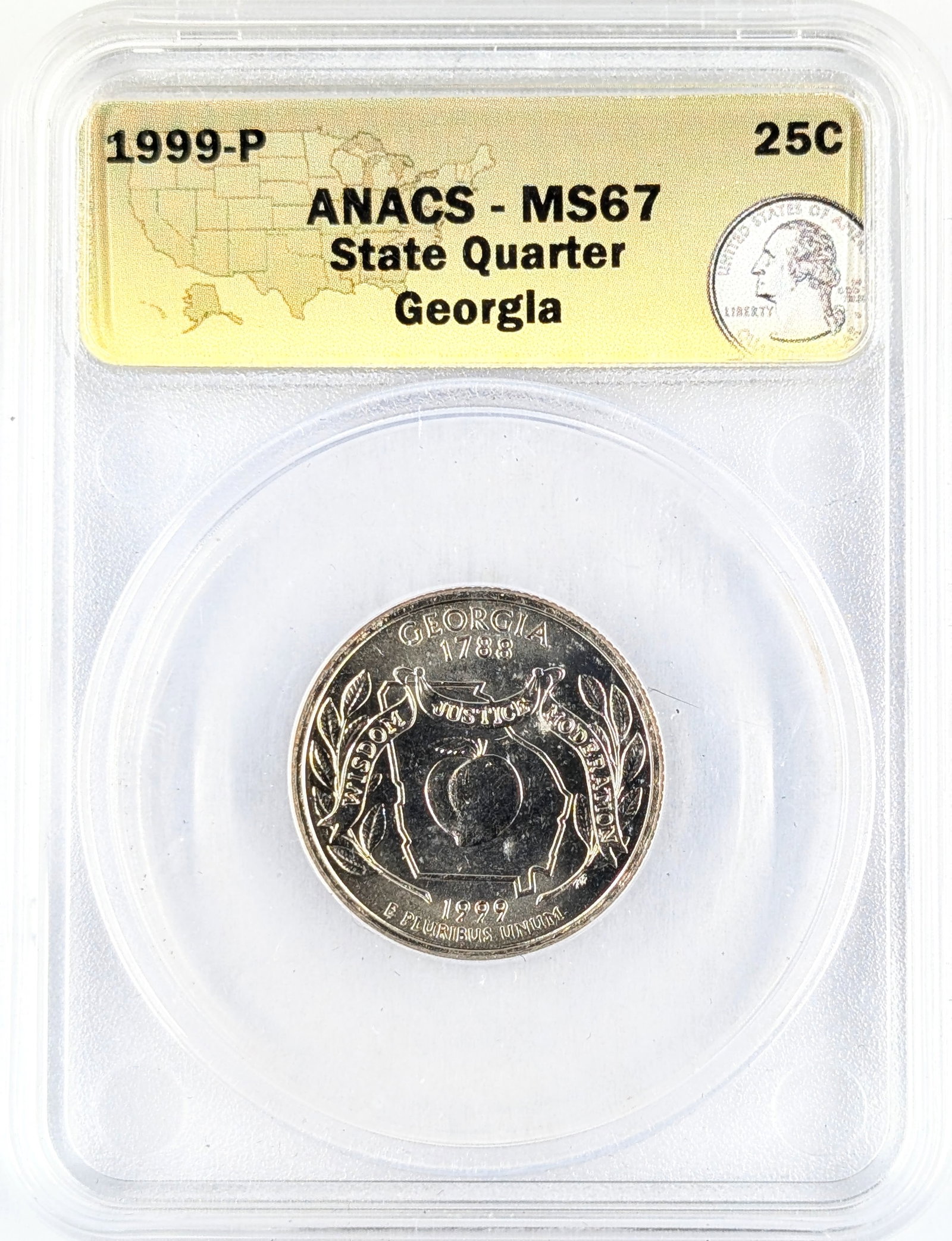 ANACS 1999 MS 67 State Washington Quarter- GA: _