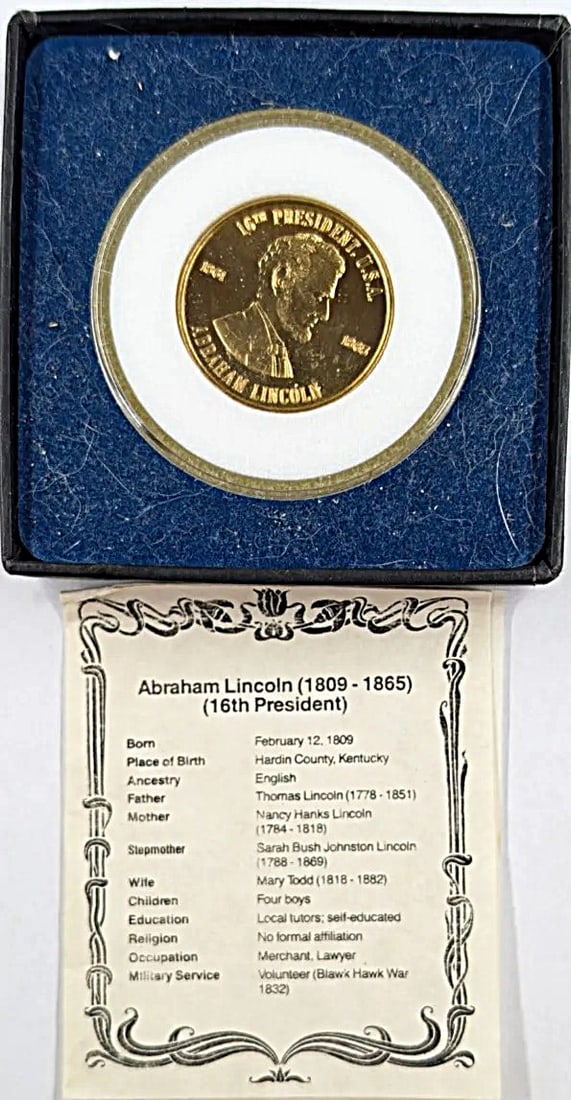 16th President Abraham Lincoln Commemorative Token: _