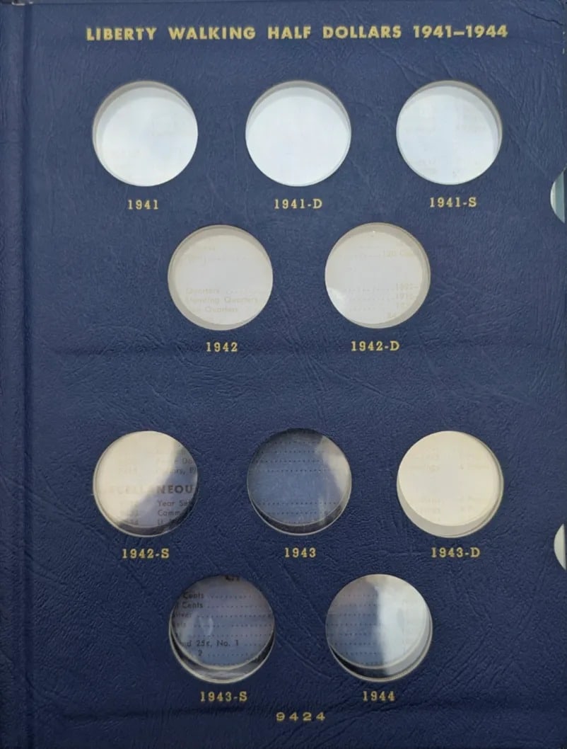 Empty Whitman Liberty Walking Halves Coin Album - 2