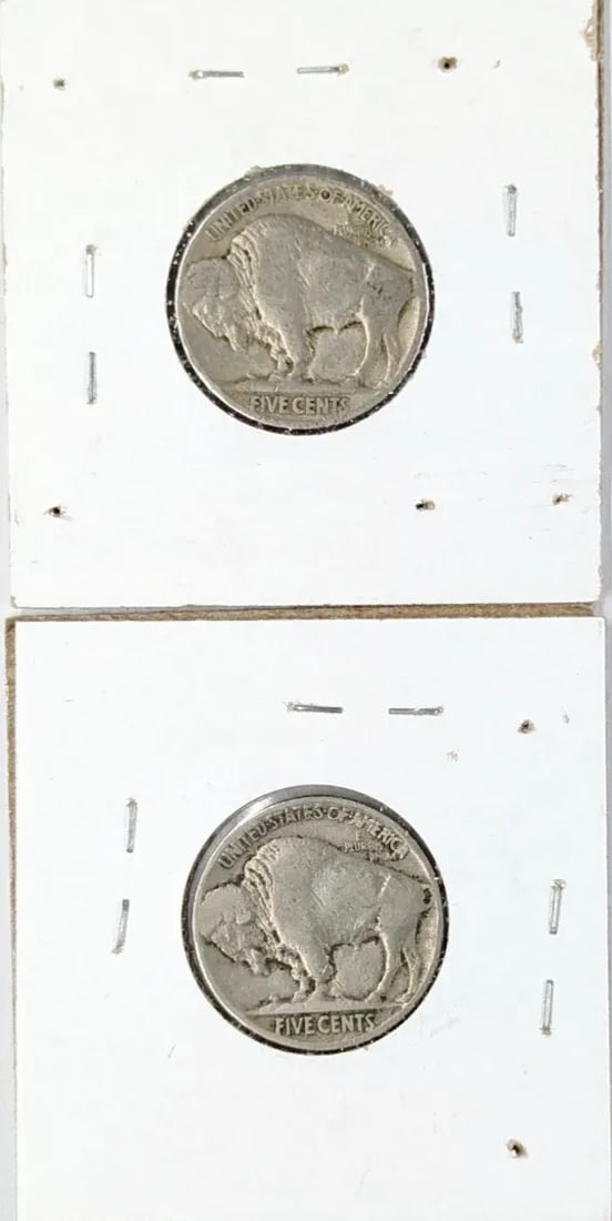 Lot of 2 Buffalo Head Nickels - 1927, 1928 - 2