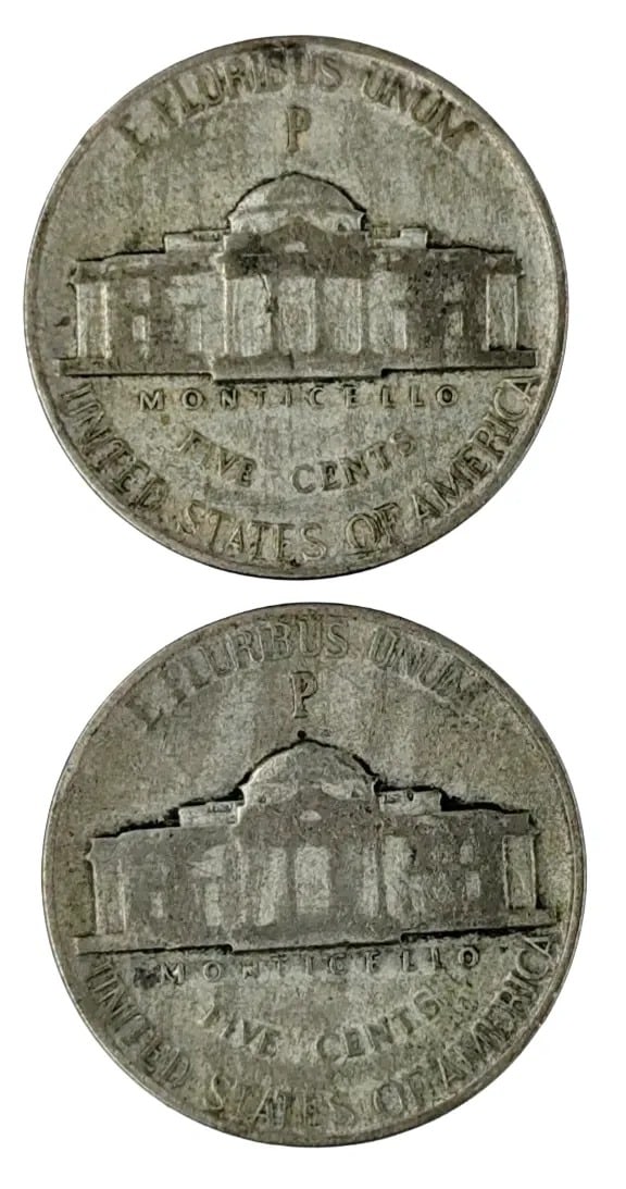 Lot of 2 Silver War Nickels- 1944(2) - 2