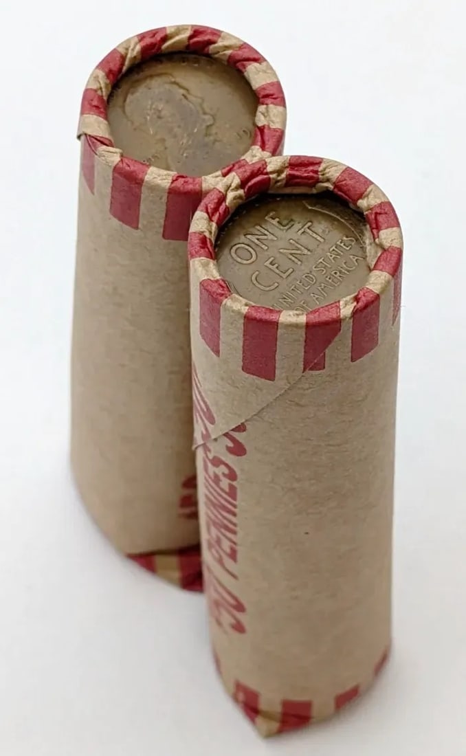 Lot of 2 Mixed Wheat Cent rolls: _