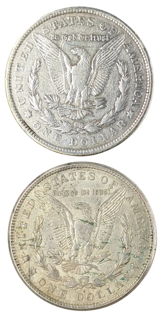 Lot of 2 Morgan Silver Dollars - 1921 Mirco S/D - 2