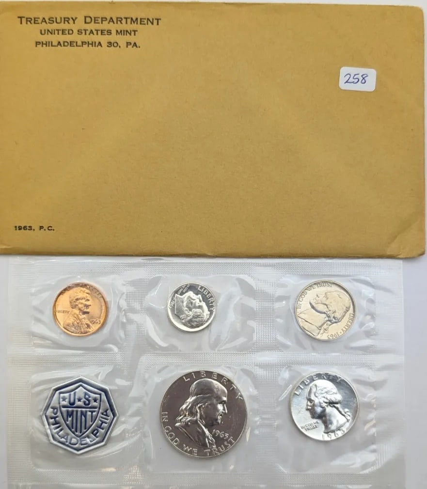 1963 Silver Proof Set w/ Silver Half, Quarter, & Dime (1 of 2)