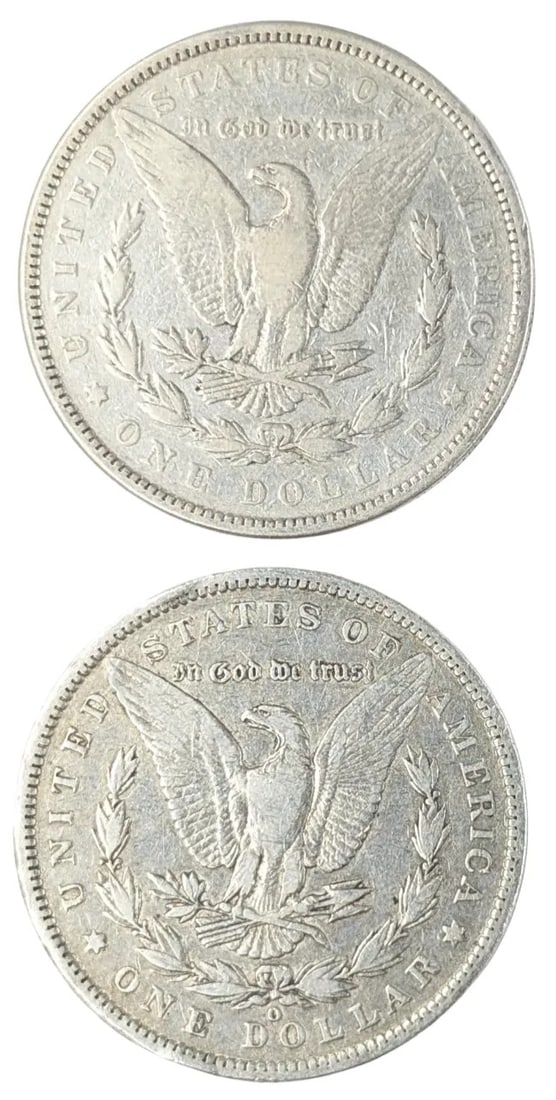Lot of 2 Morgan Silver Dollars - 1883, 1887-O - 2