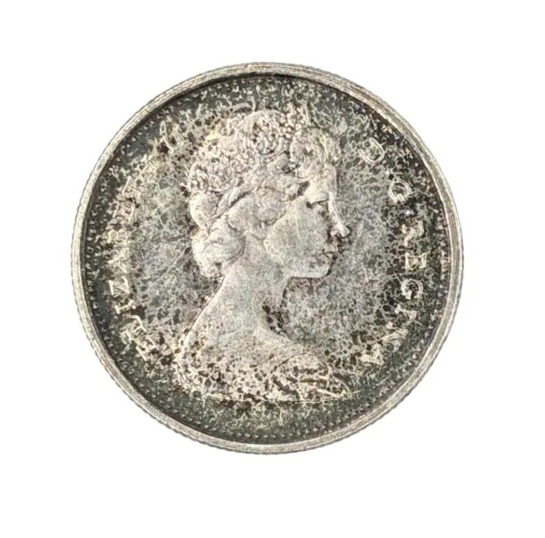 1967 Silver Canadian Quarter: 80% Silver