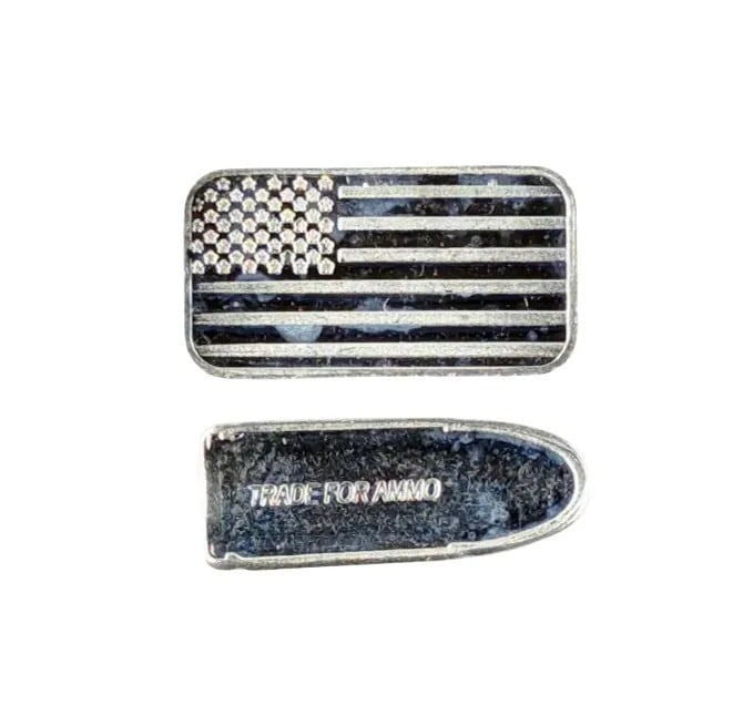 2 Grams .999 Fine Silver- USA Flag, Silver Bullet: _