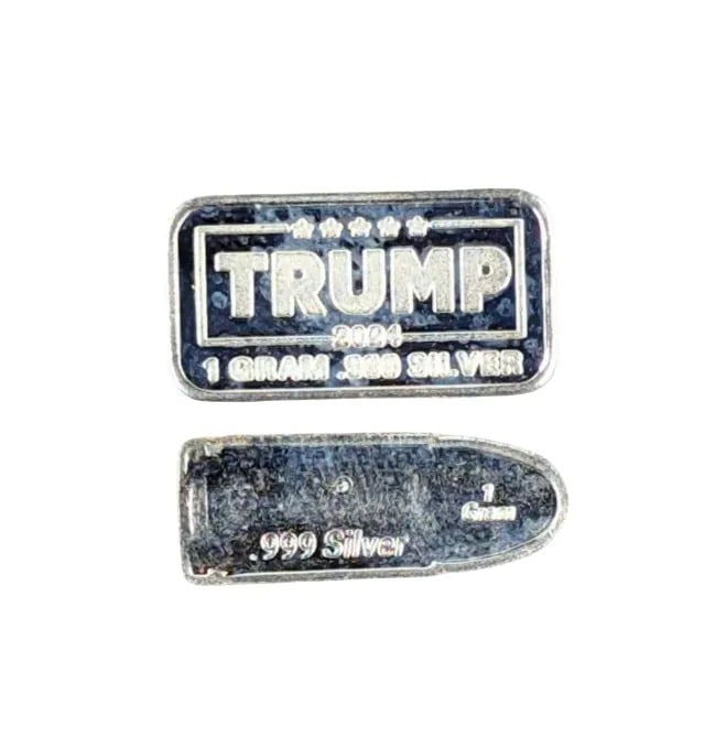 2 Grams .999 Fine Silver- USA Flag, Silver Bullet - 2