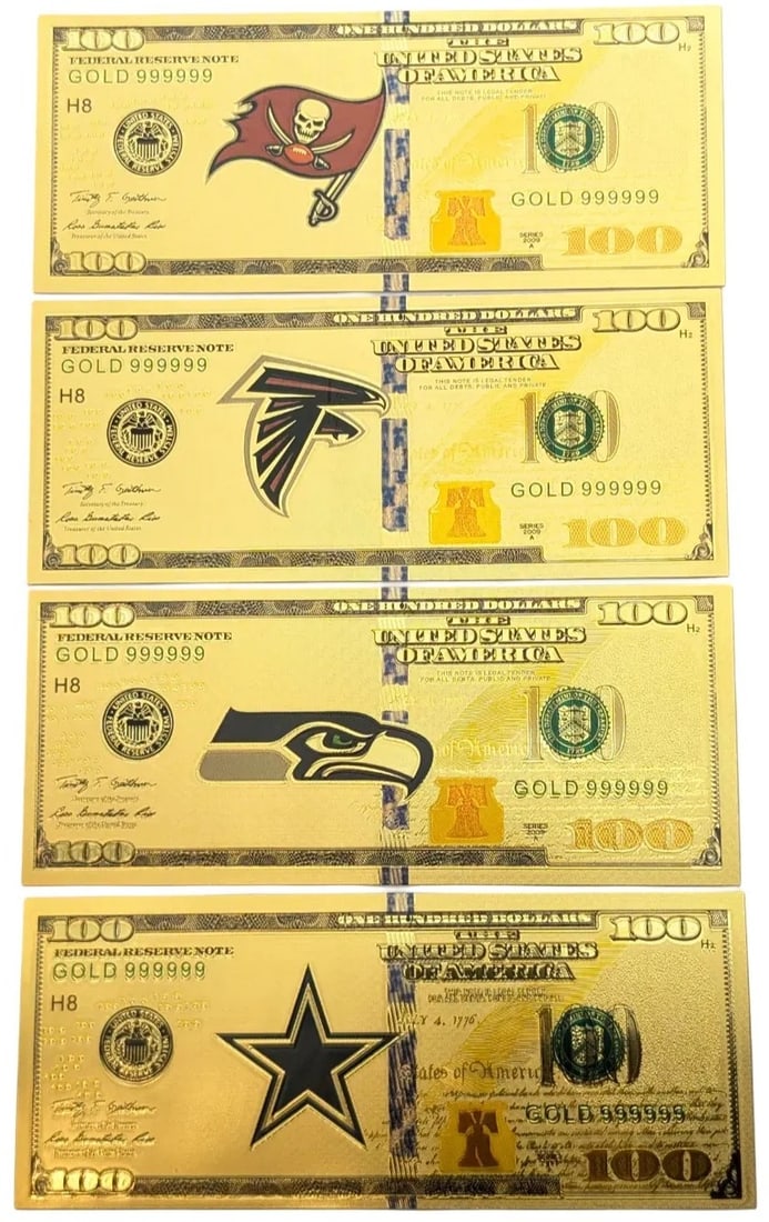 Lot of 4 Gold Foils- NFL: _