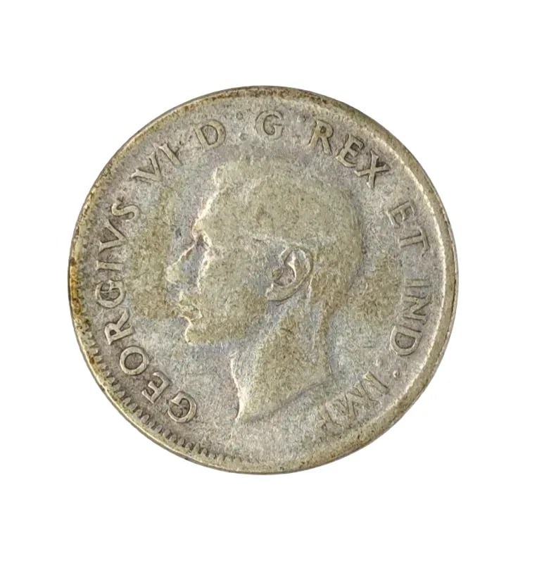 1944 Silver Canadian Quarter: 80% Silver