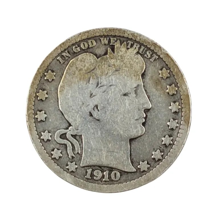 1910 Silver Barber Quarter: _