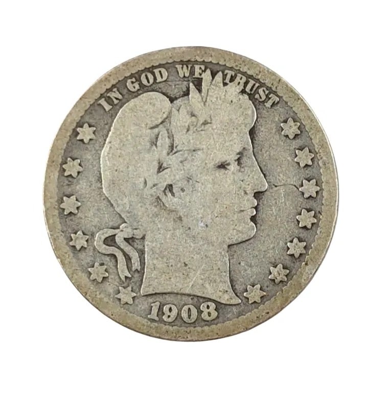 1908-D Silver Barber Quarter: _