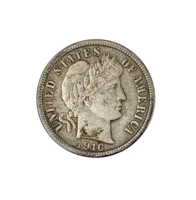 1916-S Silver Barber Dime: _