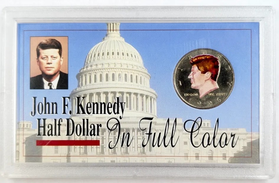 1996 US Mint John F Kennedy Half Dollar In Full Color: _
