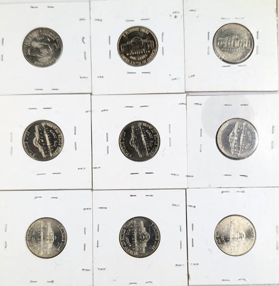 Lot of 9 Uncirculated Jefferson Nickels- 1992-2015 - 2