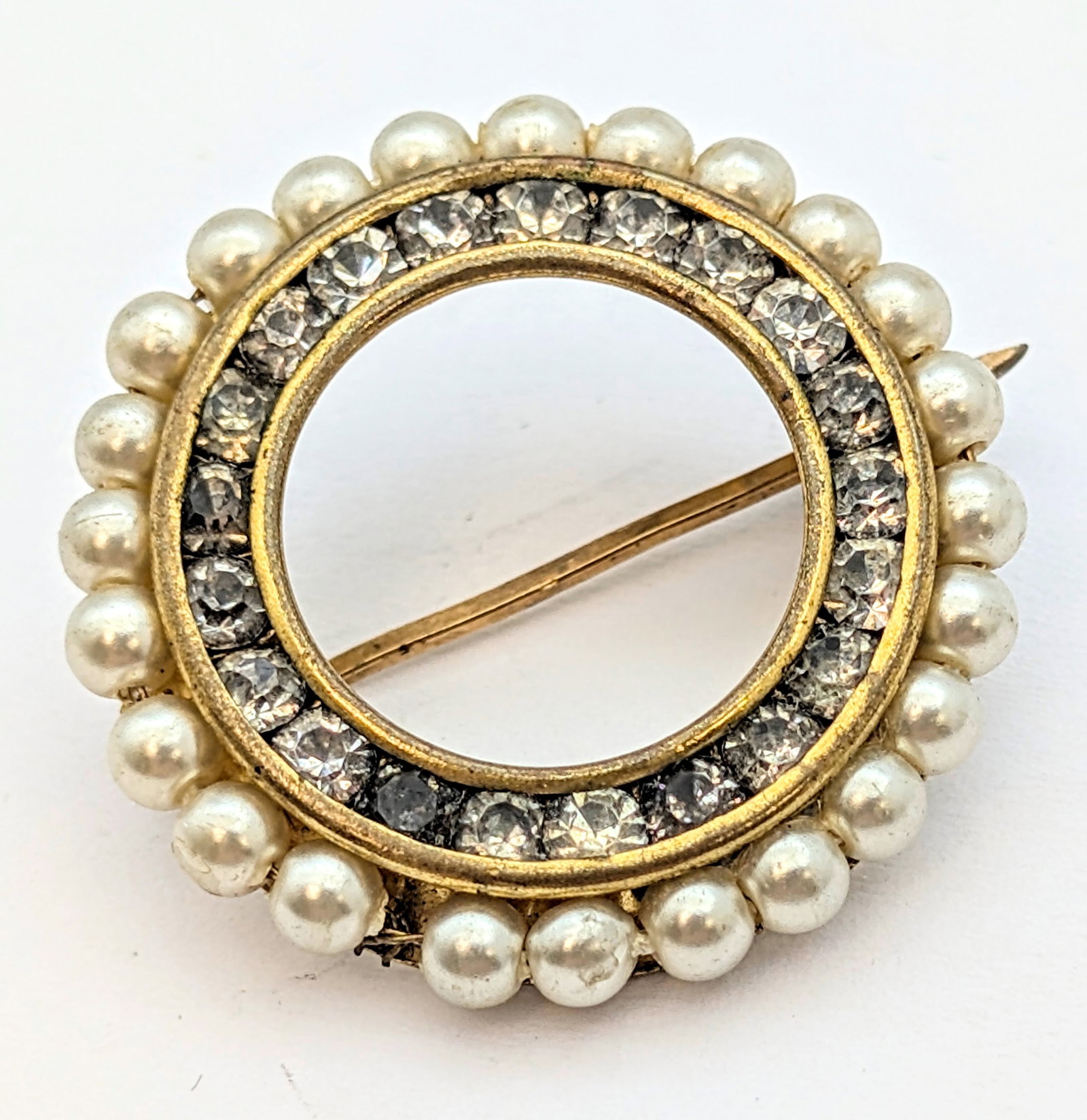 Lot of 2 Vintage Jewelry Pieces- Sterling Silver Gold Filled Ring, Gold Toned Brooch - 5